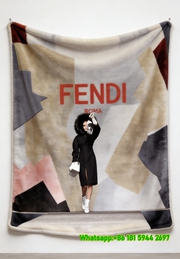 Fendi Runway Fashion Show Print Flannel Throw Blanket IMG_9547